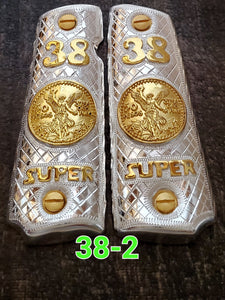 Centenarios coin many styles 1911 full size mexican premium gun grips cachas gold plated