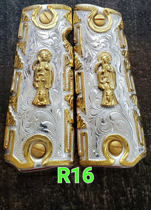 1911 santa muerte holy reaper many mexican styles government gun grips cachas 24k gold plated