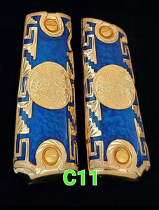 Centenarios coin many styles 1911 full size mexican premium gun grips cachas gold plated